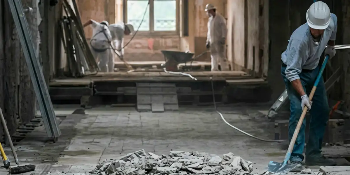fire damage restoration professionals performing structural cleanup and restoration after a fire in Baton Rouge, LA