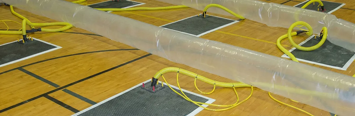 water clean up drying system set up to remove moisture and prevent further damage in Baton Rouge, LA